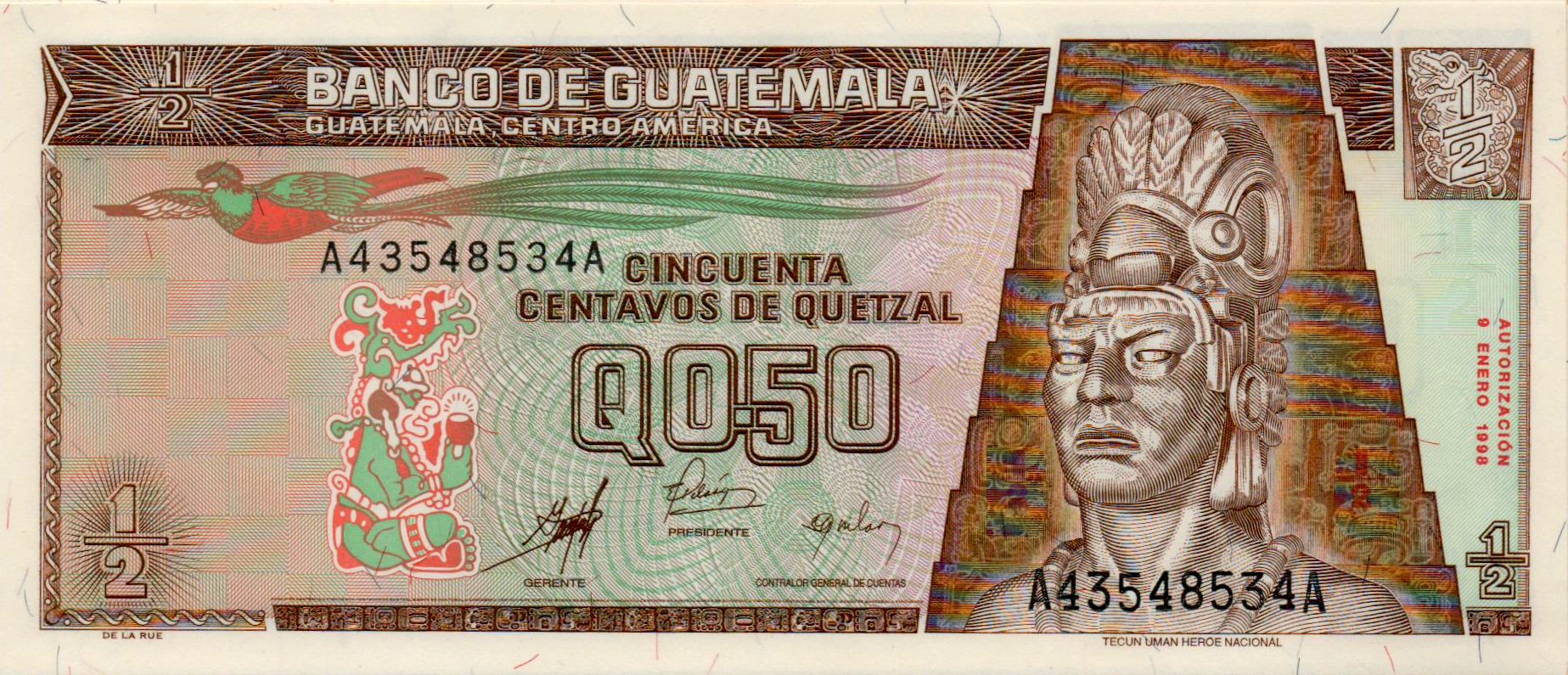 Guatemala ½ 1998 UNC P-98
